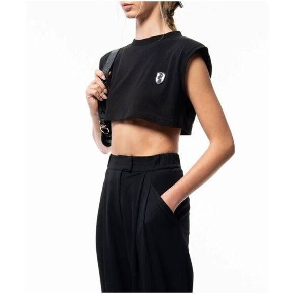 VHNY Vivienne Hu Shoulder Pad Crop Top - Picture 1 of 11